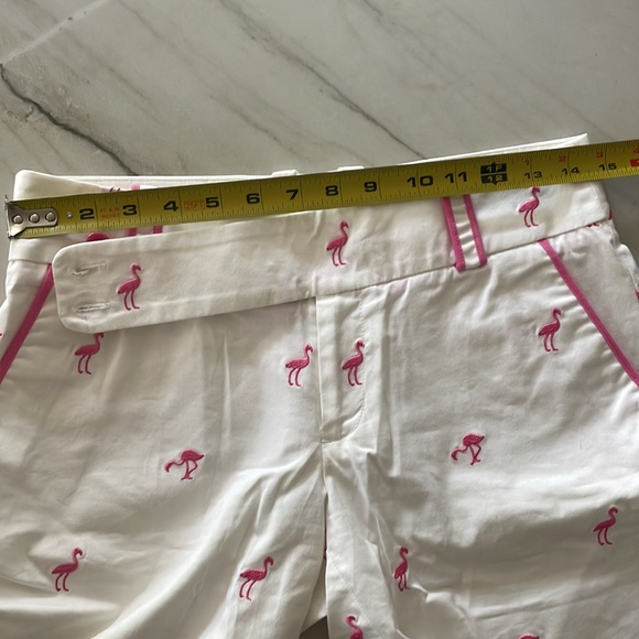 Lily Pulitzer white pink flamingo shorts 2 - Picture 8 of 9